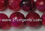 CAG4670 15.5 inches 10mm faceted round fire crackle agate beads