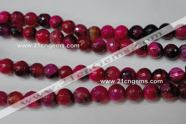 CAG4670 15.5 inches 10mm faceted round fire crackle agate beads