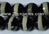 CAG4671 15.5 inches 16mm faceted round tibetan agate beads wholesale