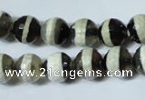 CAG4677 15.5 inches 10mm faceted round tibetan agate beads wholesale