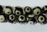 CAG4680 15.5 inches 10mm faceted round tibetan agate beads wholesale