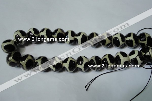 CAG4687 15 inches 15*18mm faceted rondelle tibetan agate beads wholesale