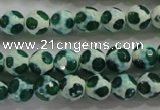 CAG4690 15 inches 8mm faceted round tibetan agate beads wholesale