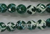 CAG4691 15.5 inches 10mm faceted round tibetan agate beads wholesale