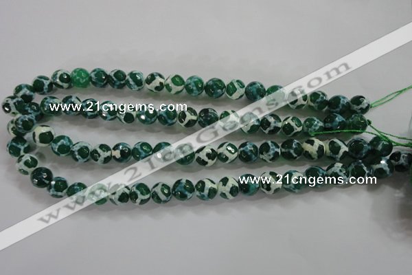 CAG4691 15.5 inches 10mm faceted round tibetan agate beads wholesale