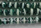 CAG4695 15.5 inches 8mm faceted round tibetan agate beads wholesale