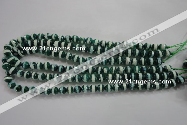 CAG4695 15.5 inches 8mm faceted round tibetan agate beads wholesale