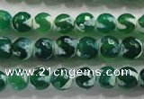 CAG4698 15.5 inches 8mm faceted round tibetan agate beads wholesale