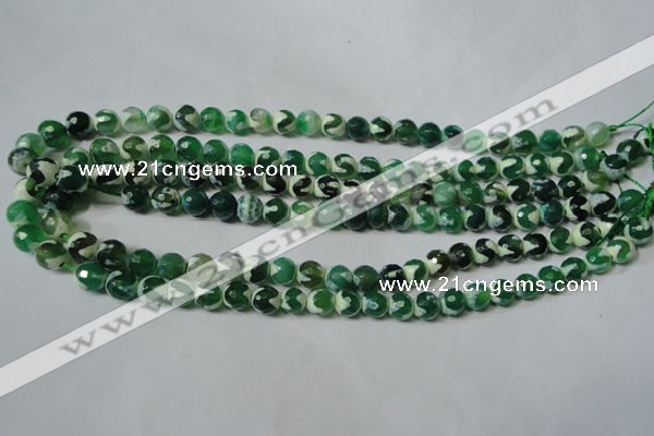 CAG4700 15.5 inches 8mm faceted round tibetan agate beads wholesale