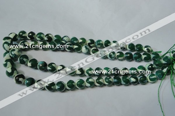 CAG4701 15.5 inches 10mm faceted round tibetan agate beads wholesale