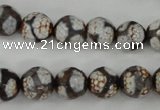 CAG4706 15 inches 10mm faceted round tibetan agate beads wholesale