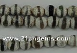 CAG4721 15 inches 6mm faceted round tibetan agate beads wholesale