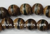 CAG4744 15 inches 14mm round tibetan agate beads wholesale