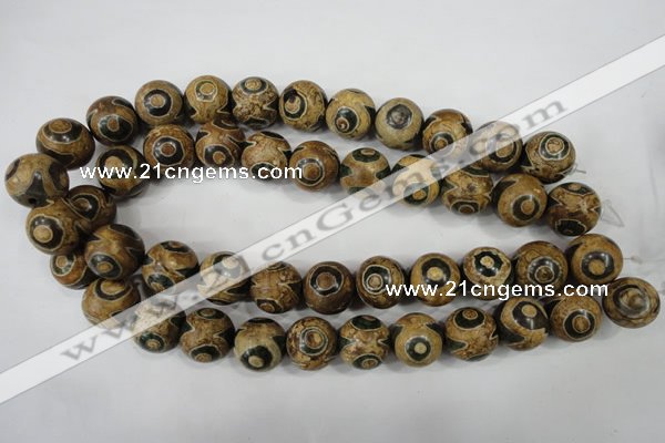 CAG4750 15 inches 16mm round tibetan agate beads wholesale