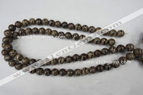 CAG4752 15 inches 10mm round tibetan agate beads wholesale
