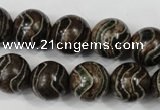 CAG4754 15 inches 14mm round tibetan agate beads wholesale