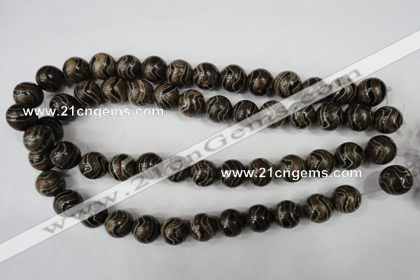 CAG4754 15 inches 14mm round tibetan agate beads wholesale