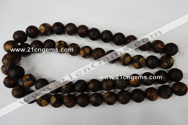 CAG4767 15 inches 14mm round tibetan agate beads wholesale