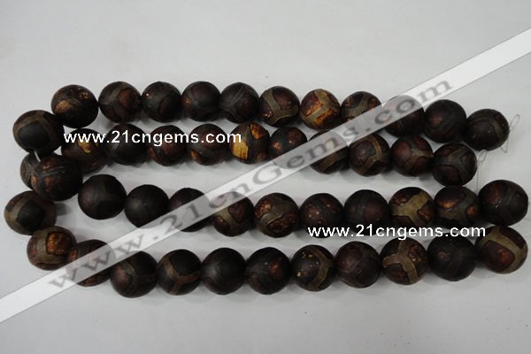 CAG4768 15 inches 16mm round tibetan agate beads wholesale