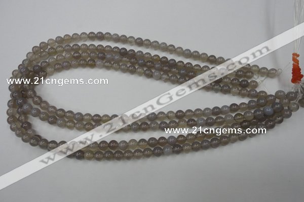 CAG4770 15 inches 6mm round grey agate beads wholesale