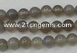 CAG4771 15 inches 8mm round grey agate beads wholesale