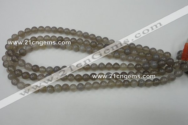 CAG4771 15 inches 8mm round grey agate beads wholesale