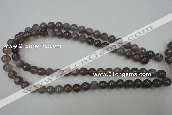 CAG4772 15 inches 10mm round grey agate beads wholesale