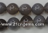 CAG4774 15 inches 14mm round grey agate beads wholesale