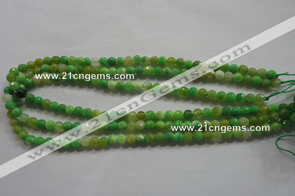 CAG4780 15.5 inches 6mm faceted round fire crackle agate beads