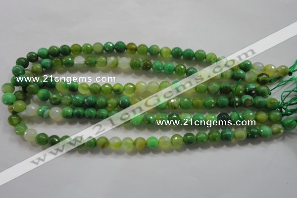 CAG4781 15.5 inches 8mm faceted round fire crackle agate beads