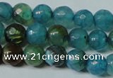 CAG4786 15.5 inches 6mm faceted round fire crackle agate beads