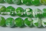 CAG4790 15.5 inches 6mm faceted round fire crackle agate beads