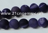 CAG4797 15.5 inches 12mm round matte druzy agate beads wholesale