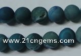 CAG4799 15.5 inches 10mm round matte druzy agate beads wholesale