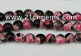 CAG4801 15 inches 6mm faceted round fire crackle agate beads