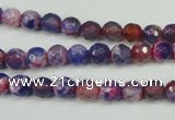 CAG4802 15 inches 6mm faceted round fire crackle agate beads