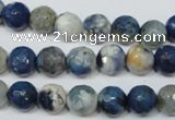 CAG4806 15 inches 8mm faceted round fire crackle agate beads