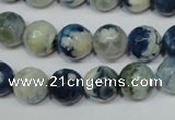 CAG4807 15 inches 10mm faceted round fire crackle agate beads