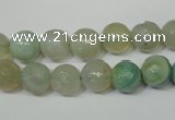 CAG4812 15 inches 8mm faceted round fire crackle agate beads