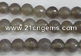 CAG4826 15 inches 8mm faceted round grey agate beads wholesale