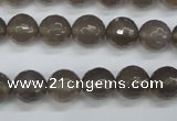 CAG4827 15 inches 10mm faceted round grey agate beads wholesale