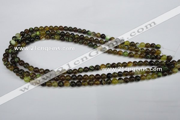 CAG4831 15 inches 6mm round dragon veins agate beads wholesale