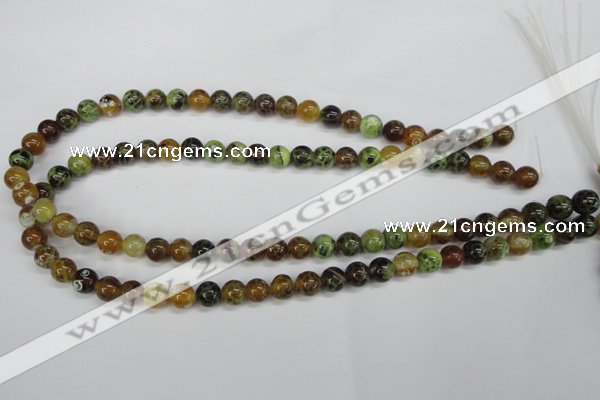 CAG4832 15 inches 8mm round dragon veins agate beads wholesale