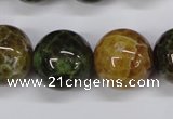 CAG4837 15 inches 18mm round dragon veins agate beads wholesale