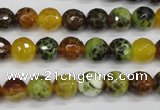 CAG4842 15 inches 8mm faceted round dragon veins agate beads