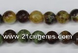 CAG4843 15 inches 10mm faceted round dragon veins agate beads