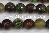 CAG4844 15 inches 12mm faceted round dragon veins agate beads