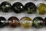 CAG4845 15 inches 14mm faceted round dragon veins agate beads