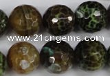 CAG4846 15 inches 16mm faceted round dragon veins agate beads