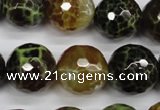 CAG4847 15 inches 18mm faceted round dragon veins agate beads